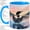 Blue, variant on Watercolor Common Loon Coffee Mug, Lake Bird Mug, Morning Coffee Tea Cup for Cabin Office, Sunset Water Splash with Pine Forest, Wilderness Nature Decor Art, Birdwatchers Women Men