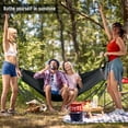 thumbnail image 6 of Tranquillo 600lb Capacity 2 Persons 2 Hammocks Included/Foldable Portable Hammocks with Stand, Tree Straps, Carry Bags for Garden Camping, Black, 6 of 8