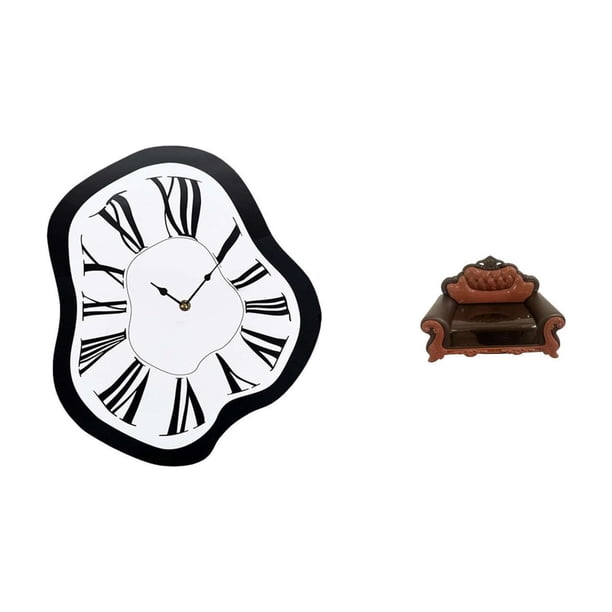 Reloj de pared,Reloj de pared interior nórdico con números romanos,Sofá en miniatura para muñecas,Muebles para casa de muñecas,sofá europeo,decoración de modelo,Sillón individual modelo