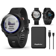 Garmin Forerunner 245 Music (Black) GPS Running Smartwatch Power Bundle |  PlayBetter Portable Charger & PlayBetter HD Screen Protector Film (4-Pack)