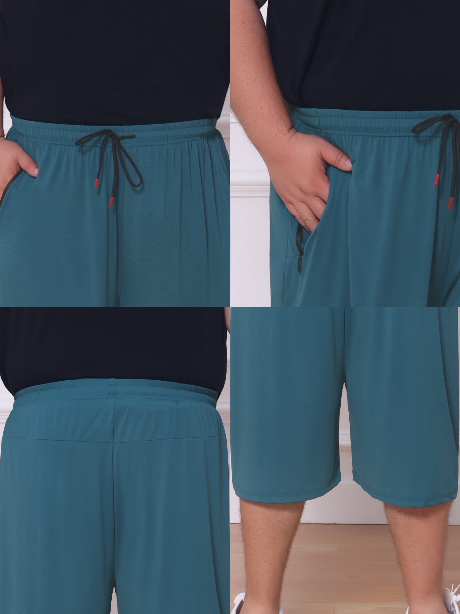 DARING DIVA Men's Big Tall Athletic Shorts with Zipper Pockets 2XL Blue
