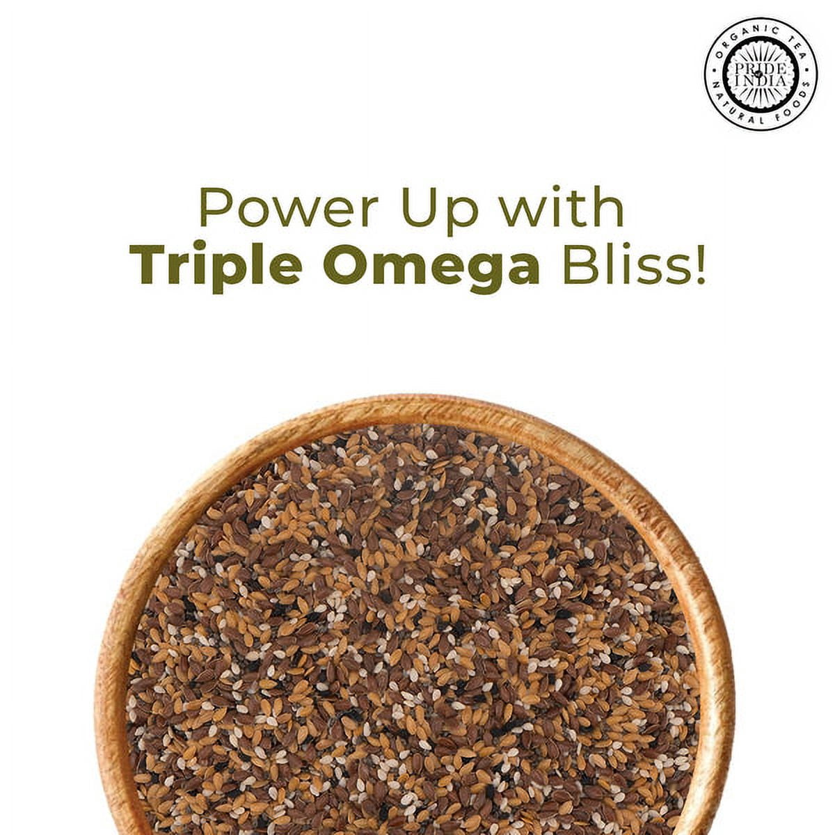 Pride of India Triple Omega Super Seed Mix, Chia, Flax and Sesame Seed Blend, 1.25 lbs (Pack of 6)