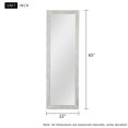 thumbnail image 4 of 65"x22" Solid Wood Full Length Mirror with Standing Holder Floor Mirror Rectangular Wall Mounted Mirror Hanging Leaning, White, 4 of 8