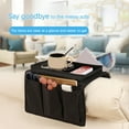 thumbnail image 4 of XMMSWDLA No-Slip Couch Sofa Armrest Organiser Arm Chair Caddy Bedside Storage Pocket with 6 Pockets TV Remote Holder Bed Storage Pocket Bag for Cellphone Tablet Notepad Book Magazines DVD Glasses, 4 of 9