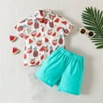 thumbnail image 3 of LYMAYTER 2 PCS Toddler Baby Boys Shorts Sets Summer Beach Hawaiian Outfit Floral Short Sleeve Shirt Top+Shorts Suits for 12M-5T, 3 of 10