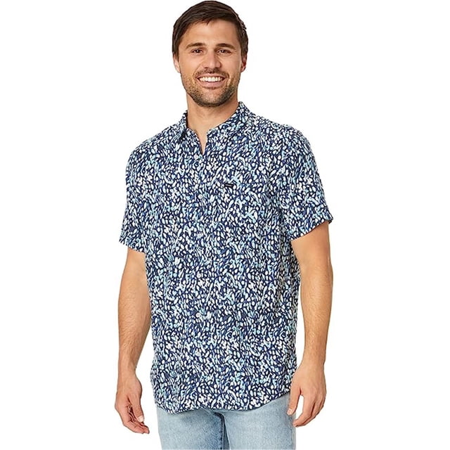 Rip Curl Mens Motions Button Up Shirt, Blue, Medium