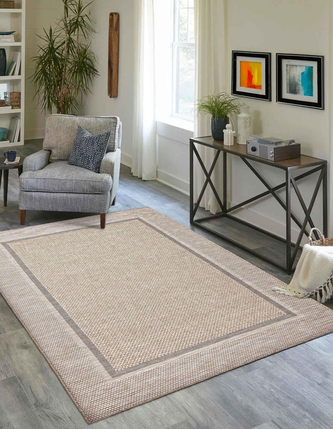 ECARPET Brooks Nautical Coastal Area Rug for living room, bedroom, dining room, entrance, hallway and more.