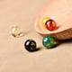 thumbnail image 3 of Ágata natural roja, amarilla, negra, verde, cristal blanco, chapada en oro, cinco elementos, cinco colores, cuentas sueltas redondas de 8-14 mm, 3 of 5