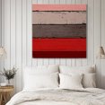 thumbnail image 4 of Red Grey Wall Art Painting on Canvas, Vintage Stripe Farmhouse Wood Grain Ombre Canvas Art Home Prints Wall Art Framed Modern Artwork for Living Room Bedroom Wall Decor 8x8in, 4 of 9