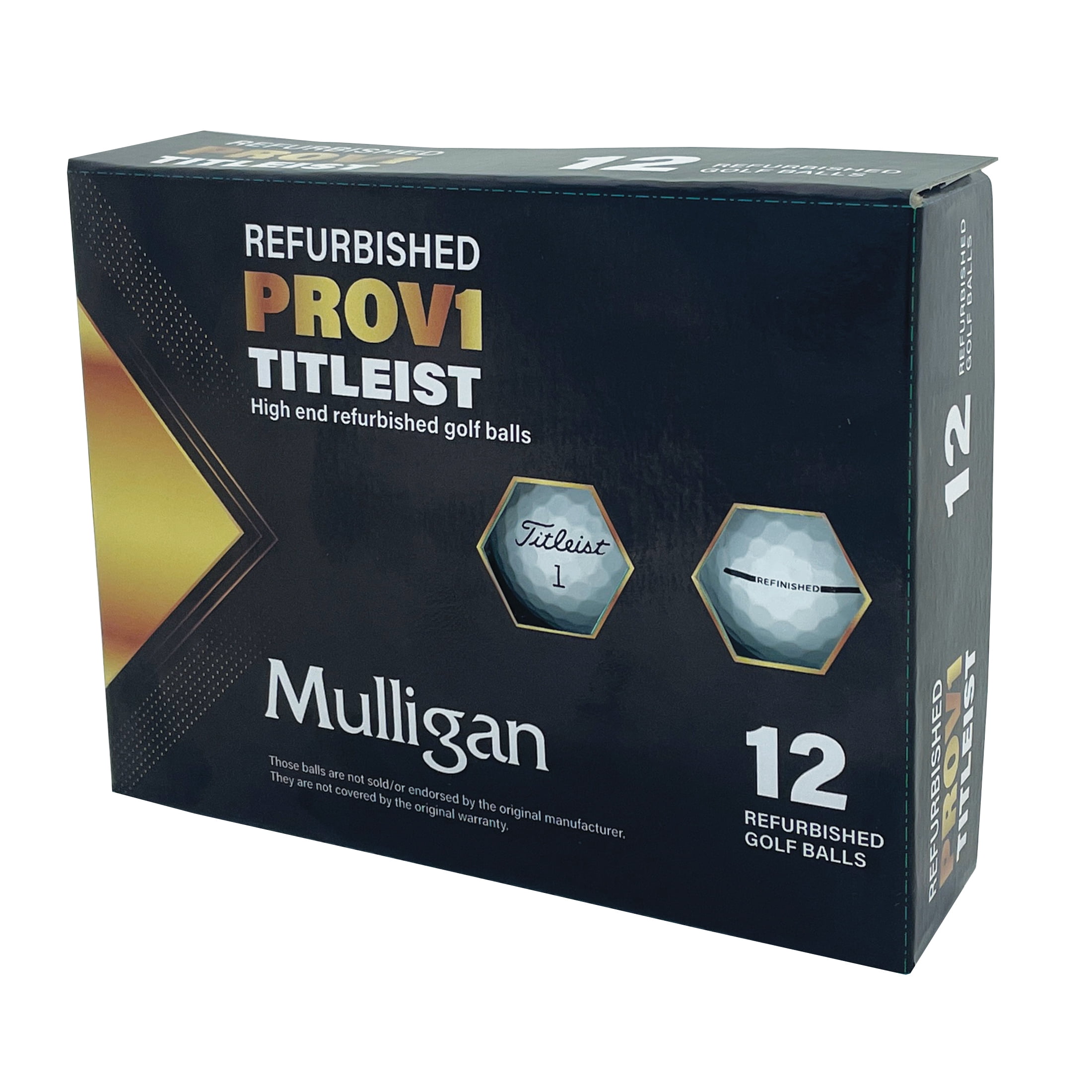 Mulligan Recycled White Golf Balls 12 Titleist Pro V1/x, Eco