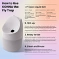 thumbnail image 5 of HAPPY SiNKS KONNA Fly Trap Bio Composite Reusable Fruit Fly Catcher Kitchen Pest Control White Grey, 5 of 7