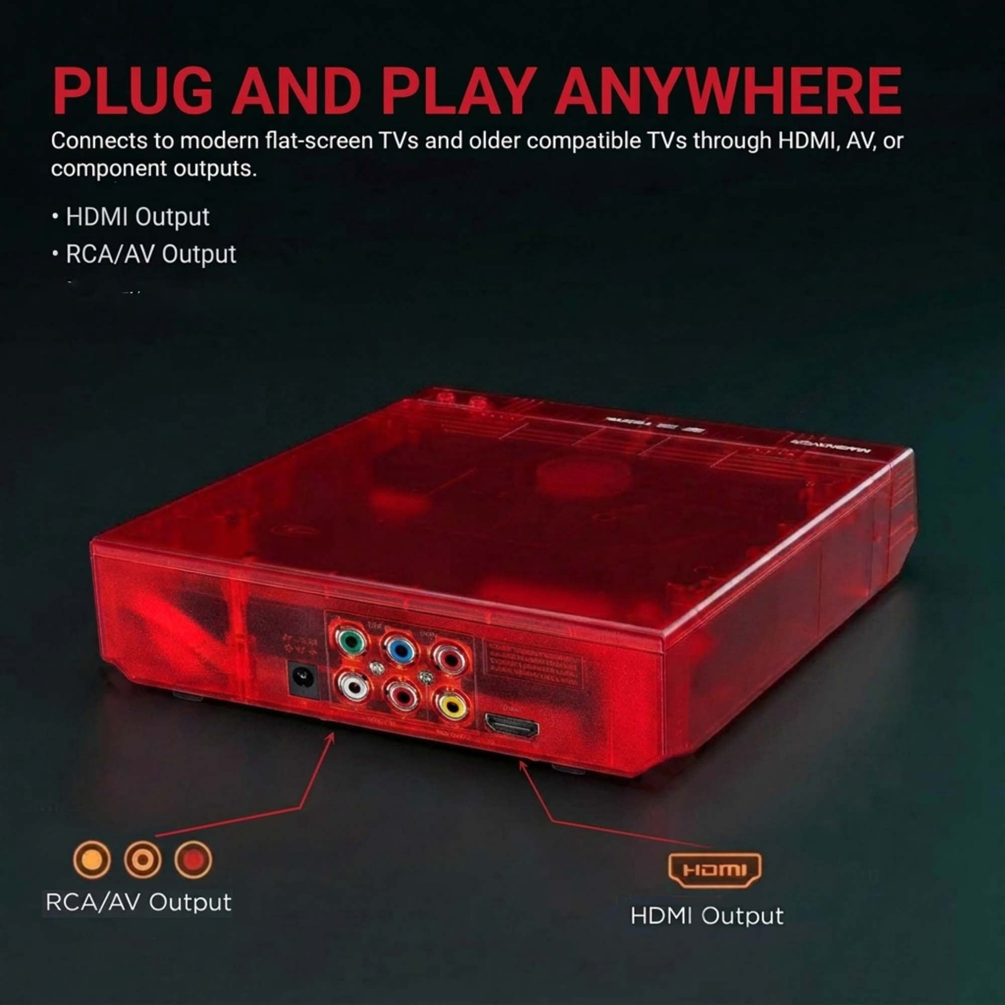 Magnavox Translucent DVD Player with HDMI Cable, Multi-Format DVD CD MP3 Player, HDMI Output, Remote Control, PAL/NTSC Compatible, 2 Channel Audio, Universal Power 100–240V, Red
