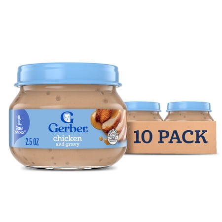 Gerber 2nd Foods Mealtime for Baby Baby Food, Chicken & Gravy, 2.5 oz Jar (10 Pack)