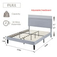 thumbnail image 6 of VECELO Full Size Platform Bed Frame with Adjustable Upholstered Headboard, Strong Wood Slat Support, No Box Spring Needed, Easy Assembly, 6 of 6