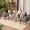 5-Piece Set ─3-Seat Sofa + 2 Singles + Coffee Table, variant on Slsy Aluminum Patio Furniture Set, 4-Piece 3-Seat Outdoor Conversation Set with Thickened Cushions, Metal Sofa for Porch Balcony Deck Yard Poolside