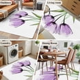 thumbnail image 5 of Purple Tulip 3x5 Area Rugs for Living Room, Flower Farmhouse Floral Non Slip Floor Mat Washable Low-Profile Indoor Carpet for Bedroom, Dining Room, Bathroom, 5 of 9
