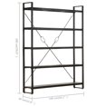 thumbnail image 4 of vidaXL 5-Tier Bookcase Black 140x30x180 cm Solid Mango Wood, 4 of 5