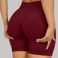 thumbnail image 2 of felwors Women's Seamless Scrunch Lifting Biker Shorts High Waisted Tummy Control for Yoga Workout Wine for Size S, 2 of 7