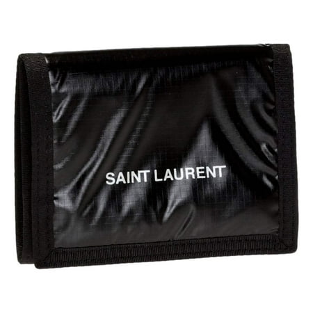 Saint Laurent Nuxx Ripstop Black Trifold Flap Wallet 588189