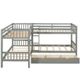 thumbnail image 2 of imerelez Twin L-Shaped Bunk bed with Drawers-Gray, 2 of 9