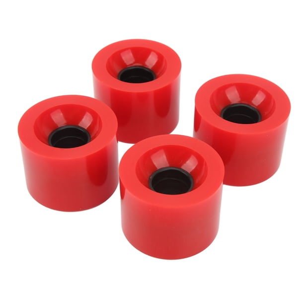 Ruedas de patineta Nikou 4 unidades de PU bajo ruido multifuncionales color rojo