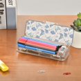 thumbnail image 7 of Plastic Pencil Box Large Capacity Pencil Boxes Clear Boxes with Snap-Tight Lid Stylish Office Supplies Storage Organizer Box Blue Butterfly and Flower, 7 of 7