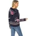 thumbnail image 5 of Women's Full Zip Long Sleeve Embroidered Sweatshirt Floral Boho Embroidered Mexican Hoodie Fall Winter Coat Tops Jackets, 5 of 6