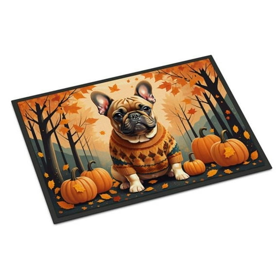18 x 27 in. Unisex Fawn French Bulldog Fall Doormat