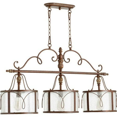 Solid Copper Designer Pendant - Bouverie Vintage Copper Three-Light Island Pendant