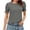 *2-Gray, variant on Women's Puff-Sleeve Ruched Ruffled Top,Ladies Short Sleeve Crew Neck T-Shirt,Summer Blouse For Women,Red,Size S