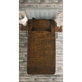 thumbnail image 3 of Ambesonne Wooden Print Quilted Bedspread Set 2 Pcs, Antique Timber Vintage, Twin Size, Chestnut and Brown, 3 of 3