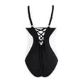 thumbnail image 4 of idosla Women Athletic One Piece Swimsuits Sporty Racerback Bathing Suits Full Coverage Modest Swimwear (Black, S), 4 of 8