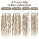 thumbnail image 3 of Juego de cuatro piezas Seitruly de extensiones de cabello ondulado con clip Marrón oscuro 55CM, 3 of 6