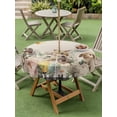 thumbnail image 3 of Easter Rabbit Outdoor Tablecloth - 54 Inch Round Dining Table Cover, Farmhouse Spring Botanical Flowers Eggs Grid Waterproof Outdoor Table Cloth with Umbrella Hole & Zipper for Picnic/Patio/Party, 3 of 7