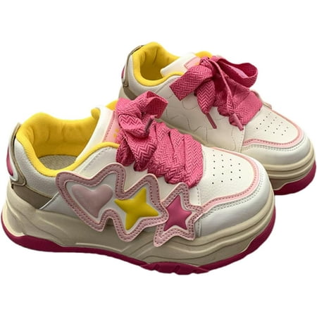 Dopamine-Boosting Chunky Sneakers for Women  Star-Adorned Platform Shoes  Comfortable Elevating Shoes for Travel Outdoor Sport