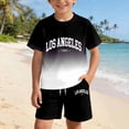 thumbnail image 4 of Shachafan Gradient Letter Print Summer Outfits For Kids Boys And Girls Casual Two Piece Home Baby, 4 of 5