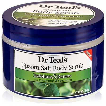 Dr Teal's Exfoliate & Renew with Eucalyptus Spearmint Epsom Salt Body Scrub, 16 oz, 2 Pack