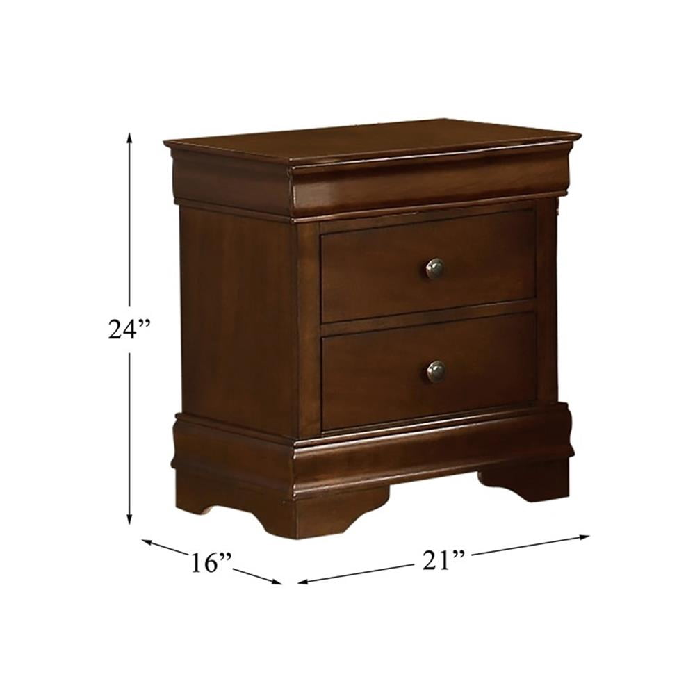 Pemberly Row 3-Drawers Traditional Wood Nightstand in Brown Cherry