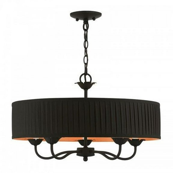 5 Light Pendant in Transitional Style-14 inches Tall and 23 inches Wide-Black Finish Bailey Street Home 218-Bel-4615513