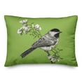 thumbnail image 2 of Creative Products Green Chickadee and Flowers 14x20 Indoor / Outdoor Pillow, 2 of 3