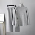thumbnail image 2 of Lindreshi Pj Sets for Woman Women Winter Knit Long Sleeved Pants Shirt Casual Two Piece Suit, 2 of 8