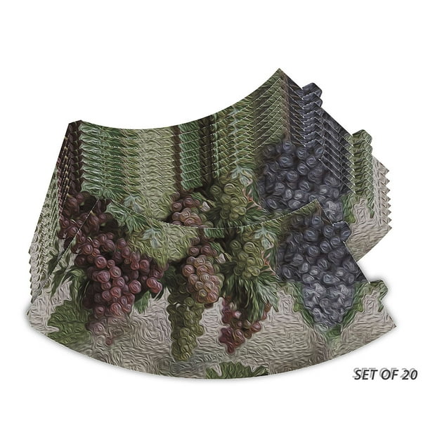 Royal Designs, Inc. Wine Grapes Wine Glass Lampshade, Vellum Paper, Tea