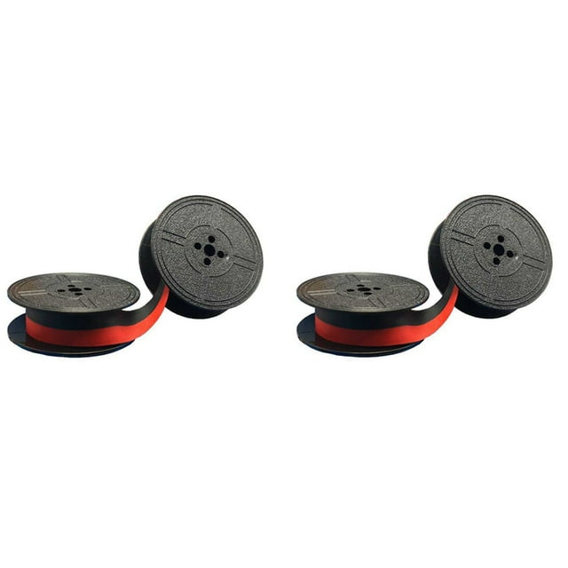 Lot de 2 Ruban de Machine à Écrire Double Bobine Ruban de Machine à Écrire Rouge et Noir Pack de Remplacement de Bobine Double pour la Plupart des Machines à Écrire, 2 x Rubans de Machine à Écrire, Noir & Rouge