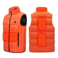 thumbnail image 5 of tklpehg Winter Coats for Women USB Intelligent Constant Temperature Heated Coat Winter Warm 5 Heated Jacket Loose Leisure Solid Color Fall Coat Overcoat Sleeveless Outwear Orange M, 5 of 8