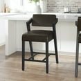 thumbnail image 2 of Bellamy Studios Snyder Upholstered Wood Counter Height Stool, Blackwash, 2 of 11
