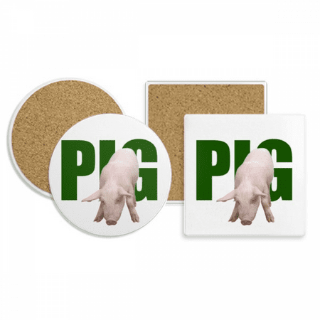 

Animal Pork Food Limbs Coaster Cup Mug Holder Absorbent Stone Cork Base Set