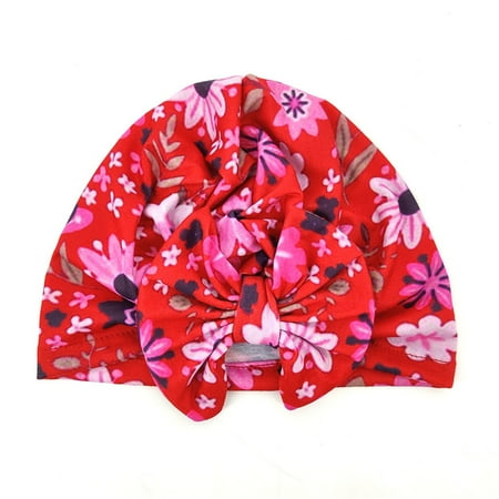

TAIAOJING Baby Girl Hat Turbans Headwraps Floral Letter Cap Girls Toddler Bowknot Print Elastics Boys Baby Turban Hat Baby Care