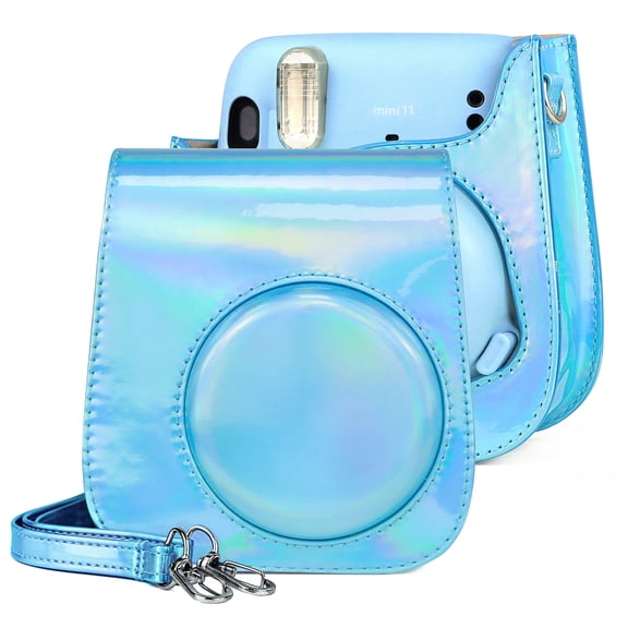 Aurora Color Leather Case Full Body Camera Bag with Shoulder Strap for FUJIFILM Instax mini