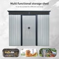 thumbnail image 4 of CarButler 8x6ft Metal Outdoor Storage Shed with Window and Transparent Plate, Lockable Sliding Doors for Garden Backyard Patio White, 4 of 7