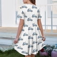 thumbnail image 5 of yuCgh Floral Easter Dress for Toddler Girls, Short Sleeve Summer Dress with Pocket, Casual Party Dress for Easter Day & Spring Outings,White 120, 5 of 5